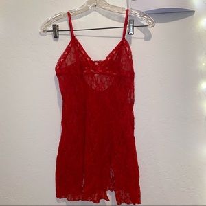 Frederick’s of Hollywood Red Lace Slip